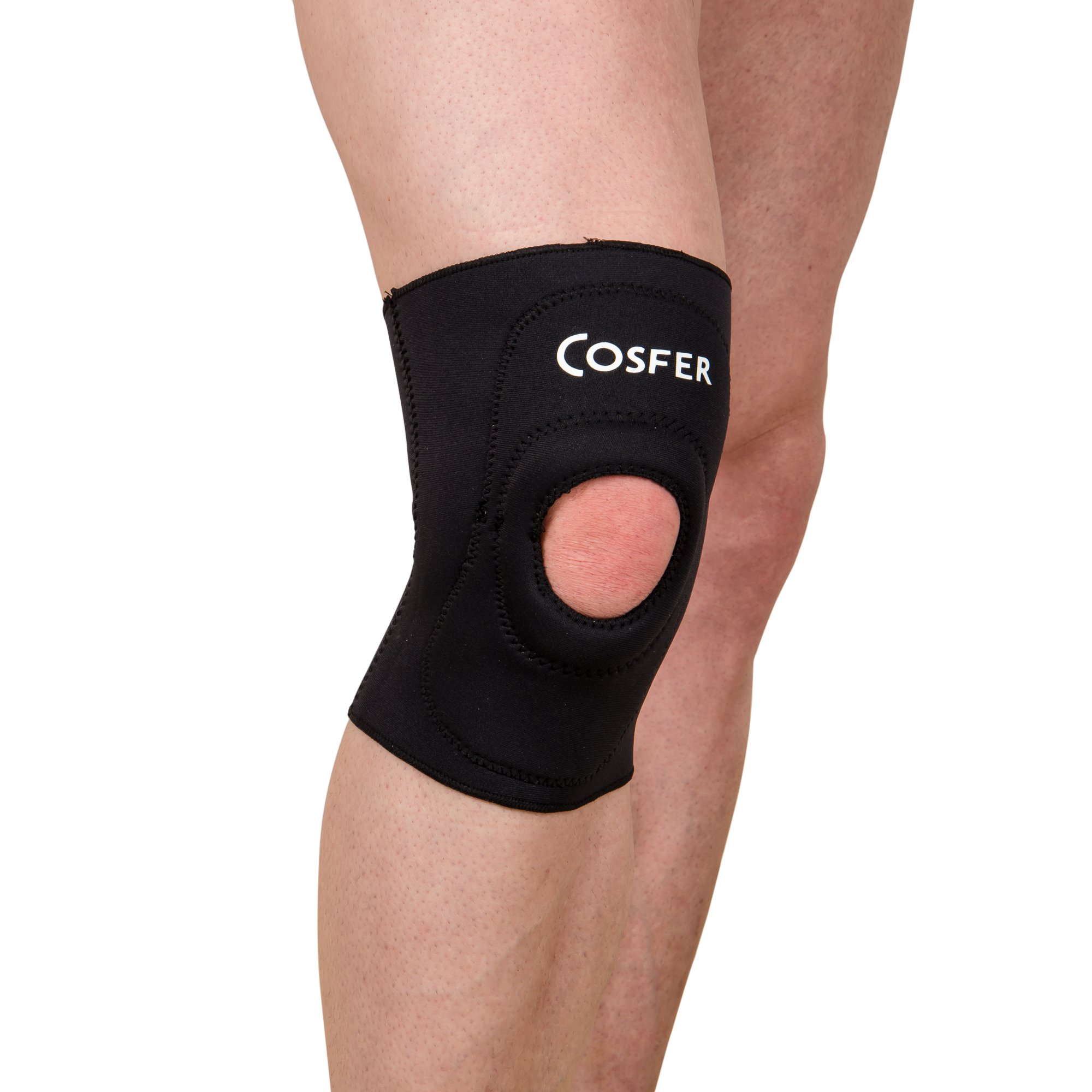 Cosfer CSF9853-L Neoprene Open-Patella Knee Sleeve (L)